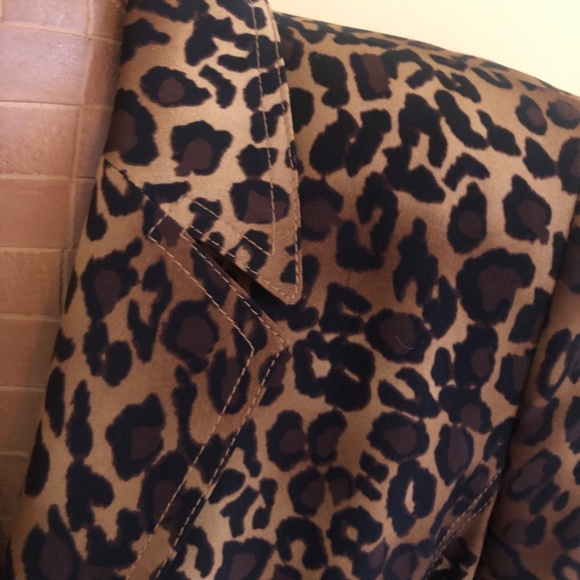 Leopard Print Trench Coat by Size 6 - Picture 6 of 15